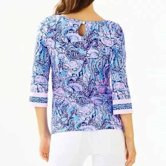 Lilly Pulitzer Waverly Top in Horseshoe Bay print - Picture 2 of 5